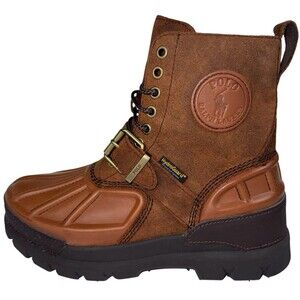Polo Ralph Lauren Mens Size 7.5 Boots Oslo High Leather Winter Waterproof Brown